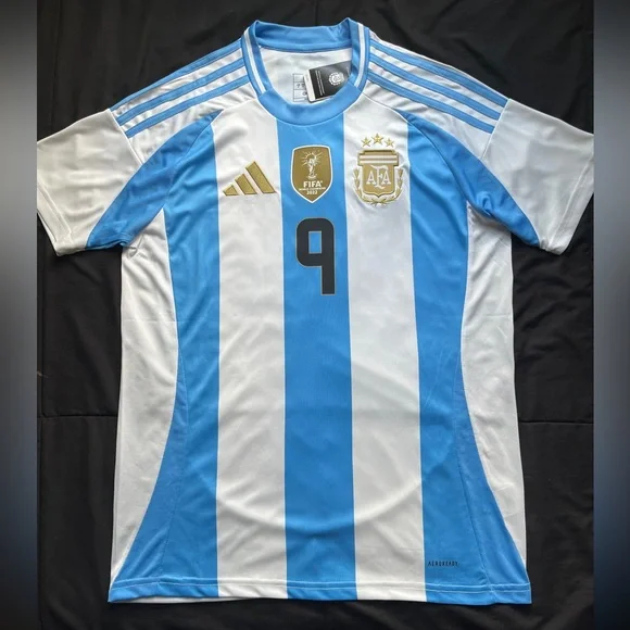 adidas Blue and White Striped Jersey